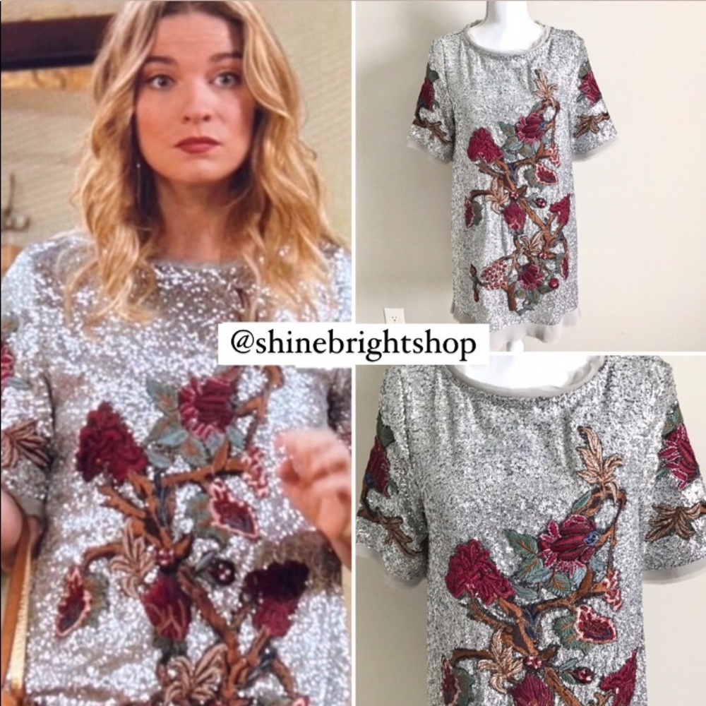 RARE ASO Alexis Rose in Schitt’s Creek Embroidered Sequin Dress NWT